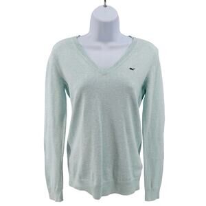 Vineyard Vines Light Blue V Neck Knitted Sweater Womens 2XS Pullover Lightweight